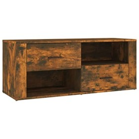 Meuble TV Chêne fumé 100x35x40 cm Bois dingénierie