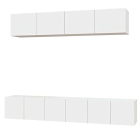 CIADAZ Ensemble de Meubles TV 5 pcs Blanc Bois dingénierie,Meuble TV,Table Basse Salon Meuble TV,Table Basse Couleurs