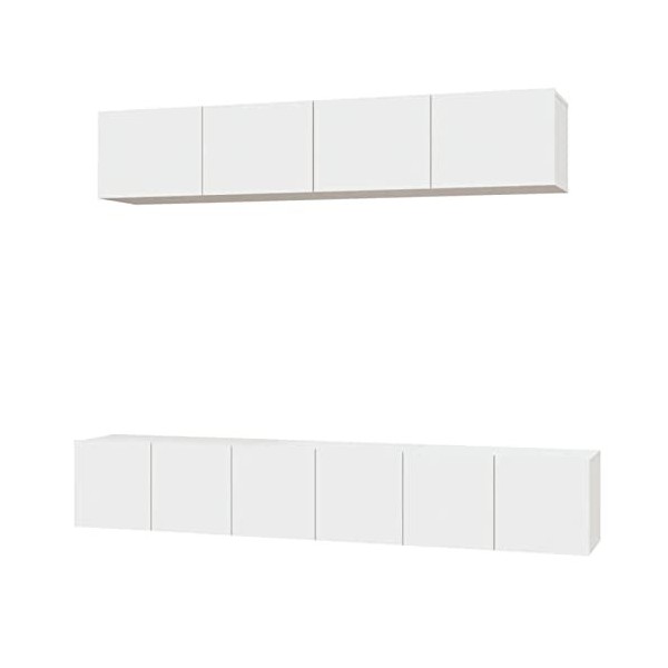CIADAZ Ensemble de Meubles TV 5 pcs Blanc Bois dingénierie,Meuble TV,Table Basse Salon Meuble TV,Table Basse Couleurs