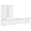 JUNZAI Meubles TV 4 pcs Blanc Bois Massif de pin,Table Basse Salon Meuble TV,Meuble TV,Table Basse Couleurs
