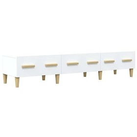 Meuble TV blanc 150 x 34,5 x 30 cm en bois dingénierie