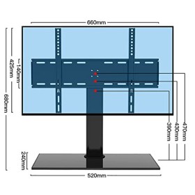 Support Mural pour téléviseur Support pour Meuble TV, Meuble TV de Table pour téléviseurs à écran Plat de 32 à 65 Pouces, rég