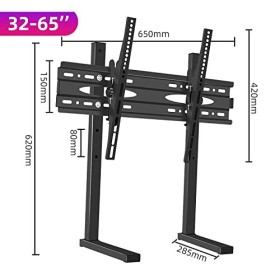 Support Mural pour téléviseur Meuble TV de Table, Support Universel pour Meuble TV avec réglage de langle dinclinaison de 1