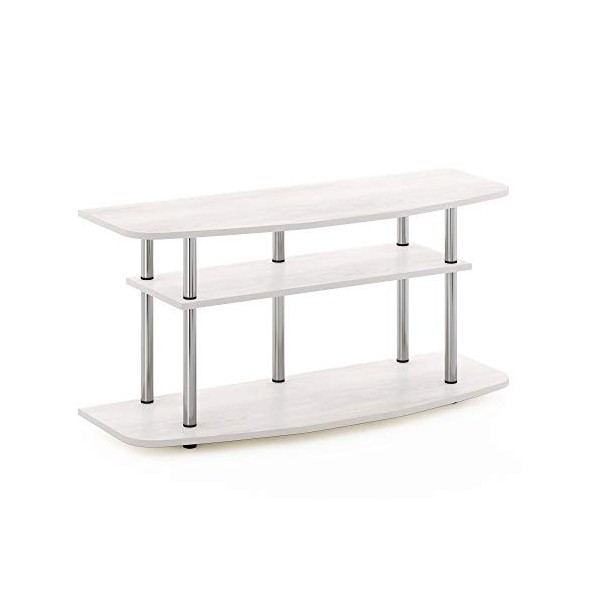 Furinno Frans Turn-N-Tube 3-Tier Stand for TV up to 46, White Oak, Bois dingénierie