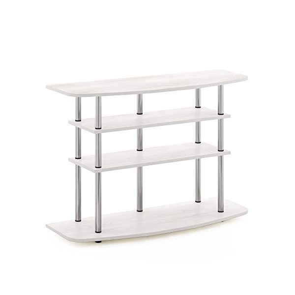 Furinno Frans Turn-N-Tube 3-Tier Stand for TV up to 46, White Oak, Bois dingénierie