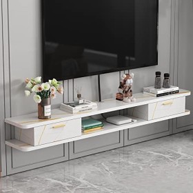 Meuble TV Suspendu,Meuble TV Flottant,support TV Mural,Étagère TV Murale,Console Multimédia,Pour Unité De Stockage,Routeur De