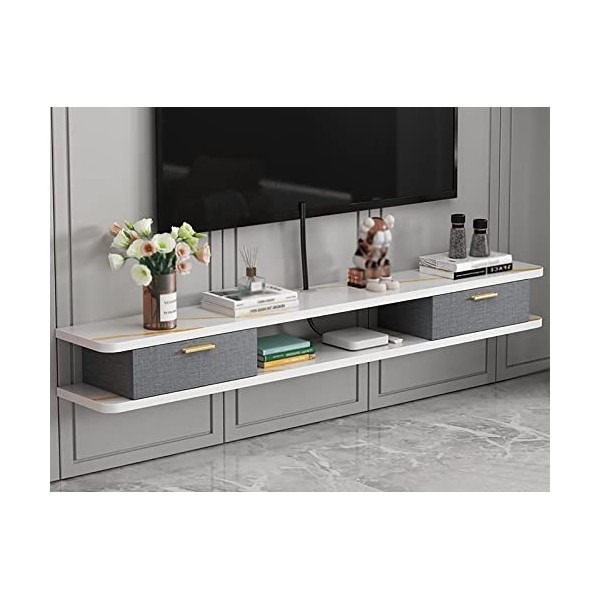 Meuble TV Suspendu,Meuble TV Flottant,support TV Mural,Étagère TV Murale,Console Multimédia,Pour Unité De Stockage,Routeur De