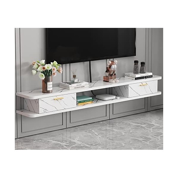 Meuble TV Suspendu,Meuble TV Flottant,support TV Mural,Étagère TV Murale,Console Multimédia,Pour Unité De Stockage,Routeur De