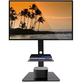 Fleximounts TS01 Meuble TV avec Support pour Cantilever Télé Pivotant pour Ecran LED LCD Plasma 32 à 65 Pouce avec 2 Etages, 