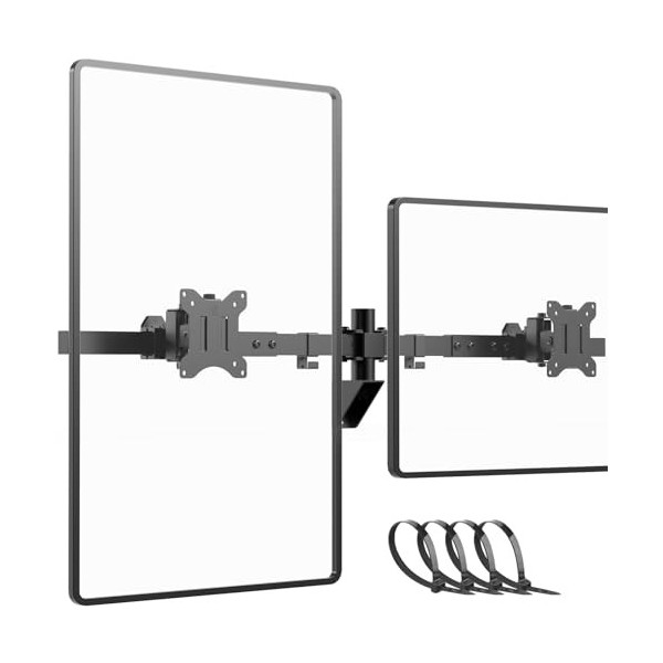 PUTORSEN Ultra Wide Double Support Mural Ecran PC de 24 à 38 Pouces jusquà 10KG, Support Mural Double Ecrans, Inclinaison, R