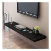 GEREP Meuble TV Flottant Meuble TV Mural, Convient pour/DVD/CD/éQuipement AV/Salon/Chambre/Bureau/Noir / 120×24×2.5cm