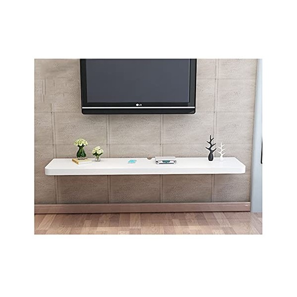 GEREP Meuble TV Flottant Meuble TV Mural, Convient pour/DVD/CD/éQuipement AV/Salon/Chambre/Bureau/Noir / 120×24×2.5cm