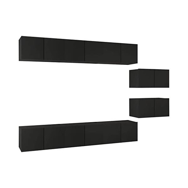 vidaXL 8X Meubles TV Centres de Divertissement Muraux Suspendus Armoires Stéréo Salon Salle de Séjour Intérieur Maison Chêne 