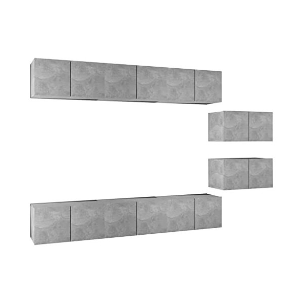 vidaXL 8X Meubles TV Centres de Divertissement Muraux Suspendus Armoires Stéréo Salon Salle de Séjour Intérieur Maison Chêne 