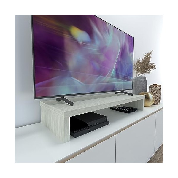 Henor Support élévateur TV en Bois FSC® 90 x 35 x 15 cm Chêne Stel. Supporte 60 kg.