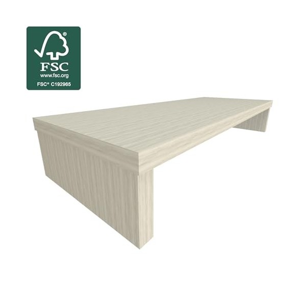 Henor Support élévateur TV en Bois FSC® 90 x 35 x 15 cm Chêne Stel. Supporte 60 kg.