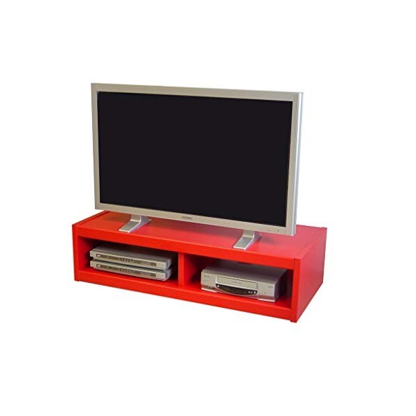 Berlioz Creations B506 Meuble TV, Rouge 116 x 51 x 31 cm, Fabrication 100% Française