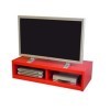 Berlioz Creations B506 Meuble TV, Rouge 116 x 51 x 31 cm, Fabrication 100% Française