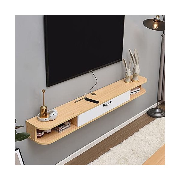 Uvency Meuble de Télévision Flottant, Étagère de Télévision Murale Multifonctionnelle, Meuble de Télévision Suspendu Pour Uni