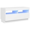vidaXL Meuble TV avec Lumières LED Armoire Basse Centre de Divertissement Meuble Stéréo Salon Salle de Séjour Maison Intérieu