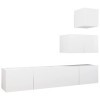 FAMIROSA Ensemble de Meuble TV 4 pcs Blanc Aggloméré-41.66KG