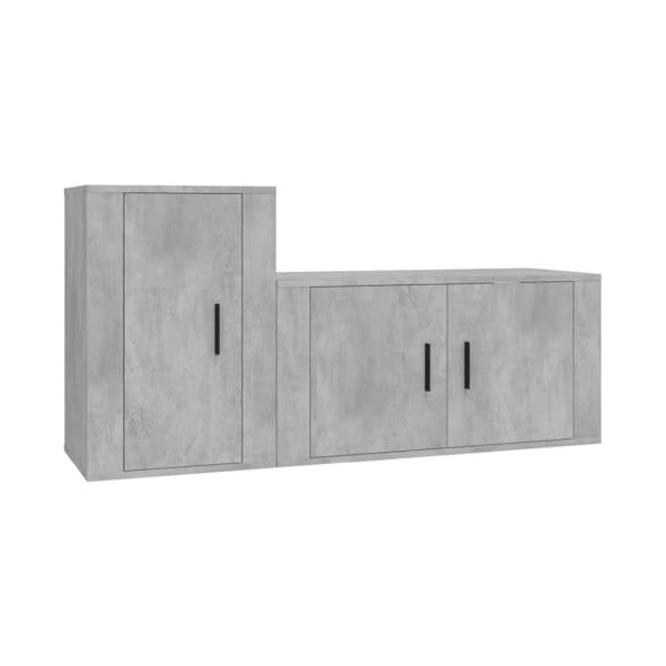 DCRAF Home Hardware Businese Meuble TV 2 pièces en bois Gris béton