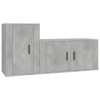 DCRAF Home Hardware Businese Meuble TV 2 pièces en bois Gris béton