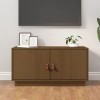 GANDUS Meuble TV en pin massif marron miel 80 x 34 x 40 cm