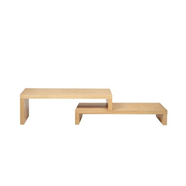 Temahome 9000.639265 Meuble Tv Cliff 125/235 X 38 X 20/40 Cm, Finition en Laque Blanche