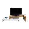 Temahome 9000.639265 Meuble Tv Cliff 125/235 X 38 X 20/40 Cm, Finition en Laque Blanche