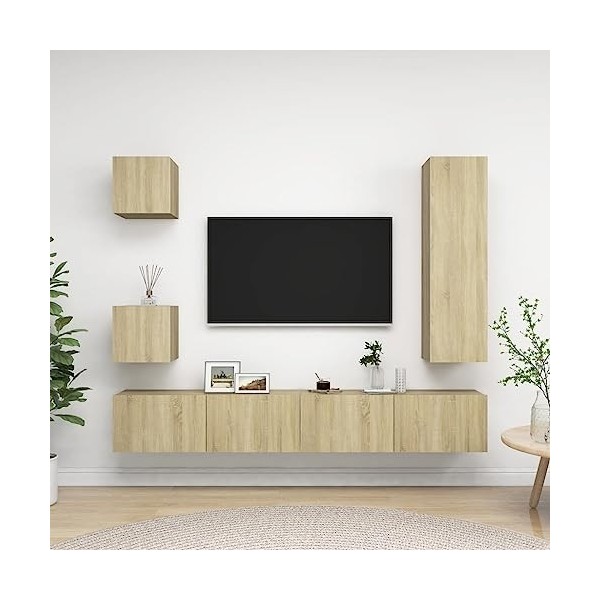 VEEKI Meuble TV, Meuble TV Suspendu, Meuble, Meuble TV avec Rangement,Meuble Industriel, Convient pour Salon ou Chambre, Ense