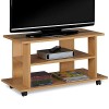 BAKAJI Meuble TV en Bois MDF avec 2 étagères, Porte-Console de Jeux DVD et 4 Roues, Meuble Panier pour télévision, Design Mod