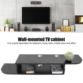 Meuble TV Flottant Mural Support de Télévision Réglable Meuble TV Buffet pour la Maison Salon Chambre