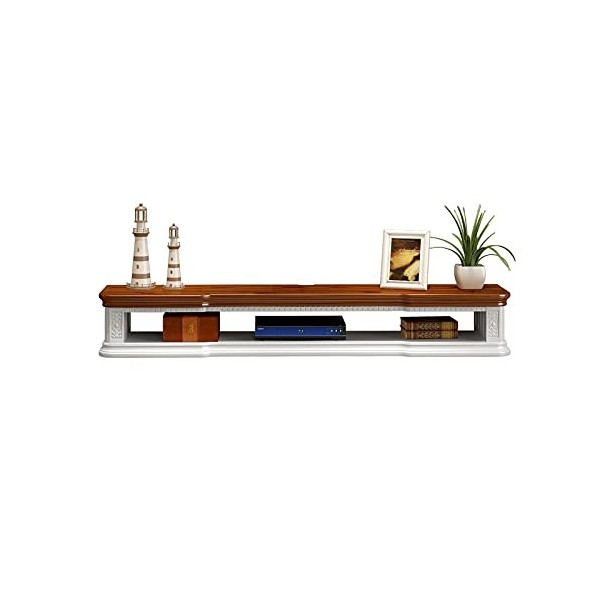 EsEntL Meuble TV en Bois Massif, Console multimédia Murale, étagère Flottante pour Meuble TV, Support pour décodeur 80/100/12