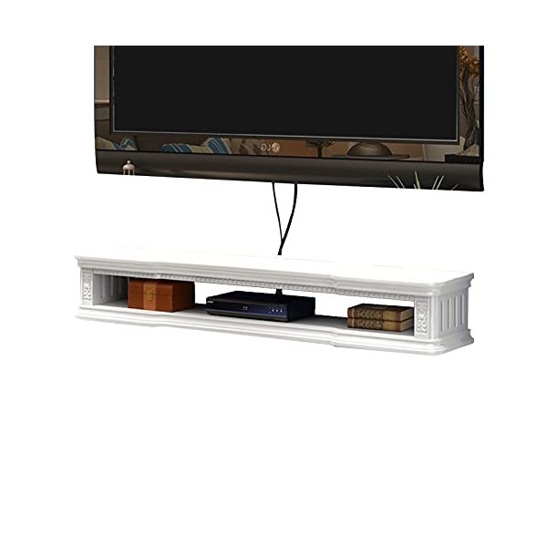 EsEntL Meuble TV en Bois Massif, Console multimédia Murale, étagère Flottante pour Meuble TV, Support pour décodeur 80/100/12