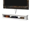EsEntL Meuble TV en Bois Massif, Console multimédia Murale, étagère Flottante pour Meuble TV, Support pour décodeur 80/100/12