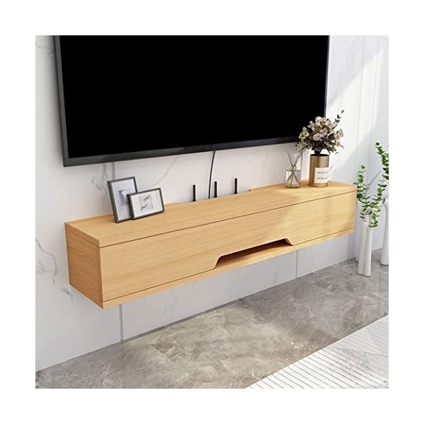 EsEntL Meuble de Rangement TV Mural Centre de Divertissement Console multimédia en Bois Meuble de Rangement Meuble TV Flottan