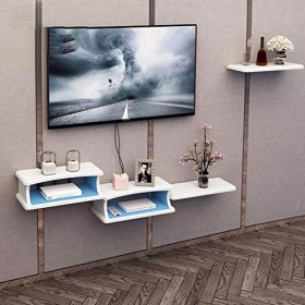 Étagère Flottant Étagère Meuble TV Set Top Box étagère Console TV Unité de Stockage Organisateur Étagère pour DVD Boîte de câ