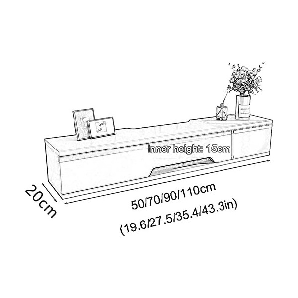 MABIBI Meuble TV - Unité murale flottante pour salon - Meuble TV - Unité de divertissement flottante pour salon - 4 couleurs