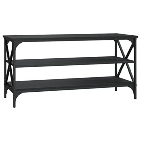 Keyur Meuble TV, Banc TV Buffet Bas Support de Télévision Meuble Télé Meuble TV Noir 100x40x50 cm Bois dingénierie