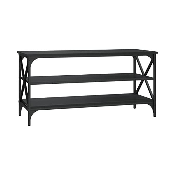 Keyur Meuble TV, Banc TV Buffet Bas Support de Télévision Meuble Télé Meuble TV Noir 100x40x50 cm Bois dingénierie
