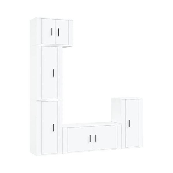 vidaXL Ensemble de Meubles TV 5 pcs Blanc Bois dingénierie