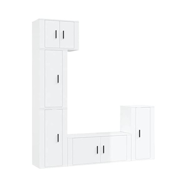 vidaXL Ensemble de Meubles TV 5 pcs Blanc Bois dingénierie