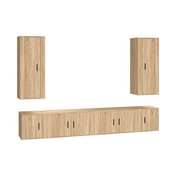 vidaXL Ensemble de Meubles TV 6 pcs Gris béton Bois dingénierie