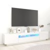 Festnight Meuble TV LED,Meuble TV scandinaves,Meuble TV Moderne,Banc TV,Meuble TV avec lumières LED,Armoire Centre de Diverti