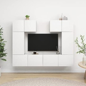 Générique Ensemble de Meuble TV 6 pcs Blanc Aggloméré,63.3 KG,3078698, Meubles, Meubles TV