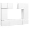 Générique Ensemble de Meuble TV 6 pcs Blanc Aggloméré,63.3 KG,3078698, Meubles, Meubles TV