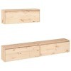 JUNZAI Meubles TV 3 pcs Bois Massif de pin,Table Television Salon,Meuble TV Haut,Meuble Télé Haut