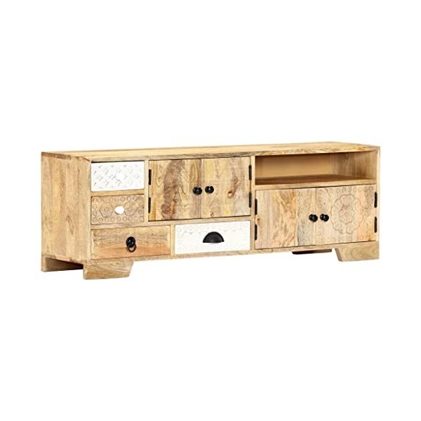 Générique Meuble TV 120x30x40 cm Bois Massif de manguier, 27.06 kg, 247744, Meubles, Meubles TV