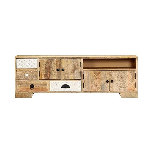 Générique Meuble TV 120x30x40 cm Bois Massif de manguier, 27.06 kg, 247744, Meubles, Meubles TV